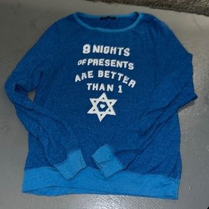 Wildfox Blue Sweatshirt with White Text